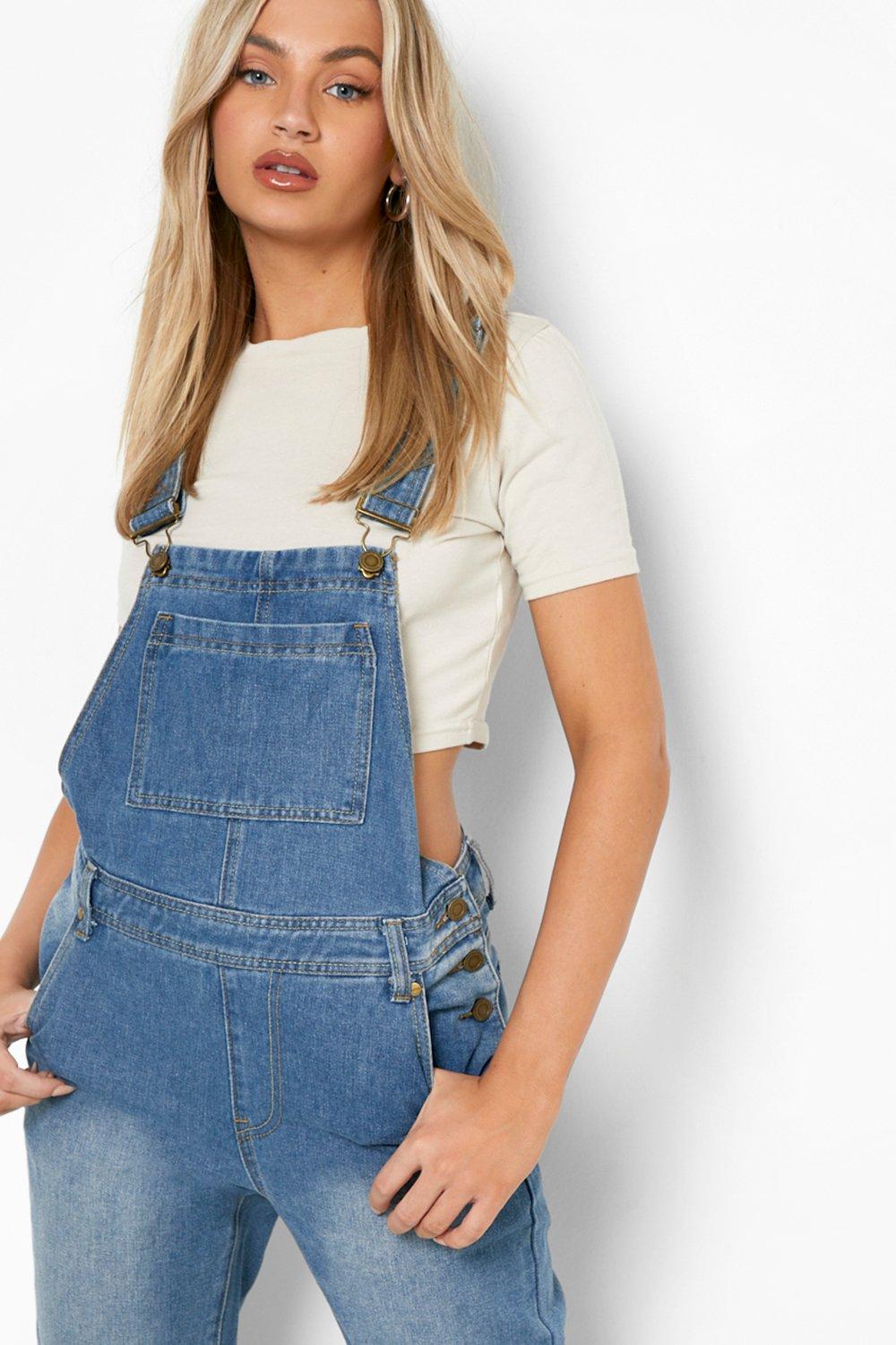 Boohoo denim hot sale overalls